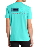 American Flag New Edition Patriotic Fish Flag T shirt