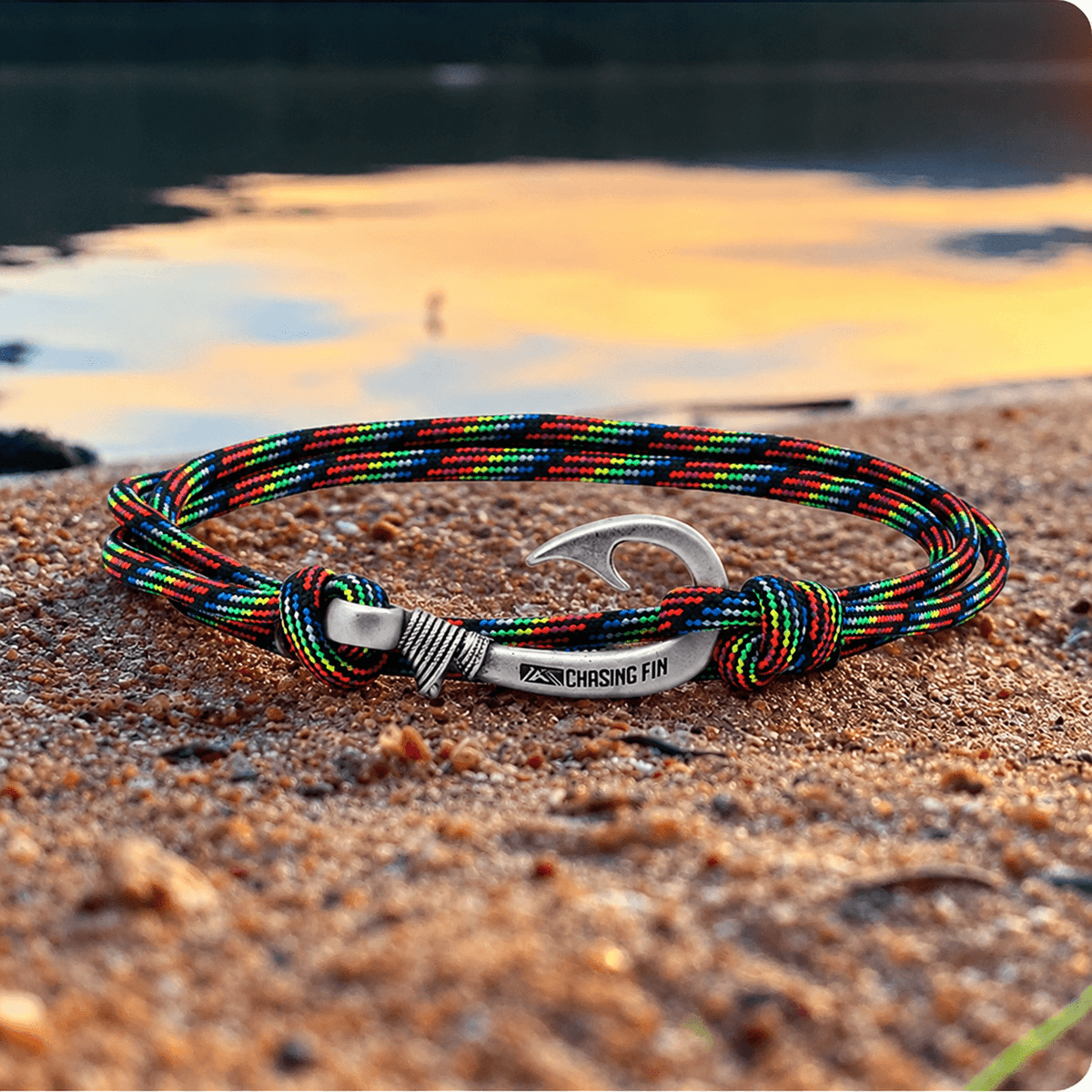 Dark Stripes Fish Hook Bracelet | Anklet