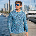 Exclusive Blue Hook Pattern Performance Hoodie
