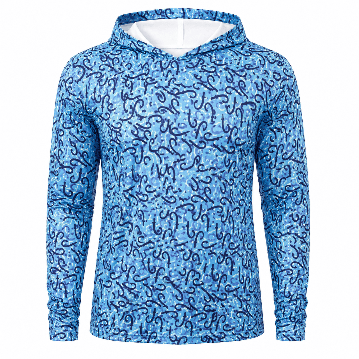 Exclusive Blue Hook Pattern Performance Hoodie
