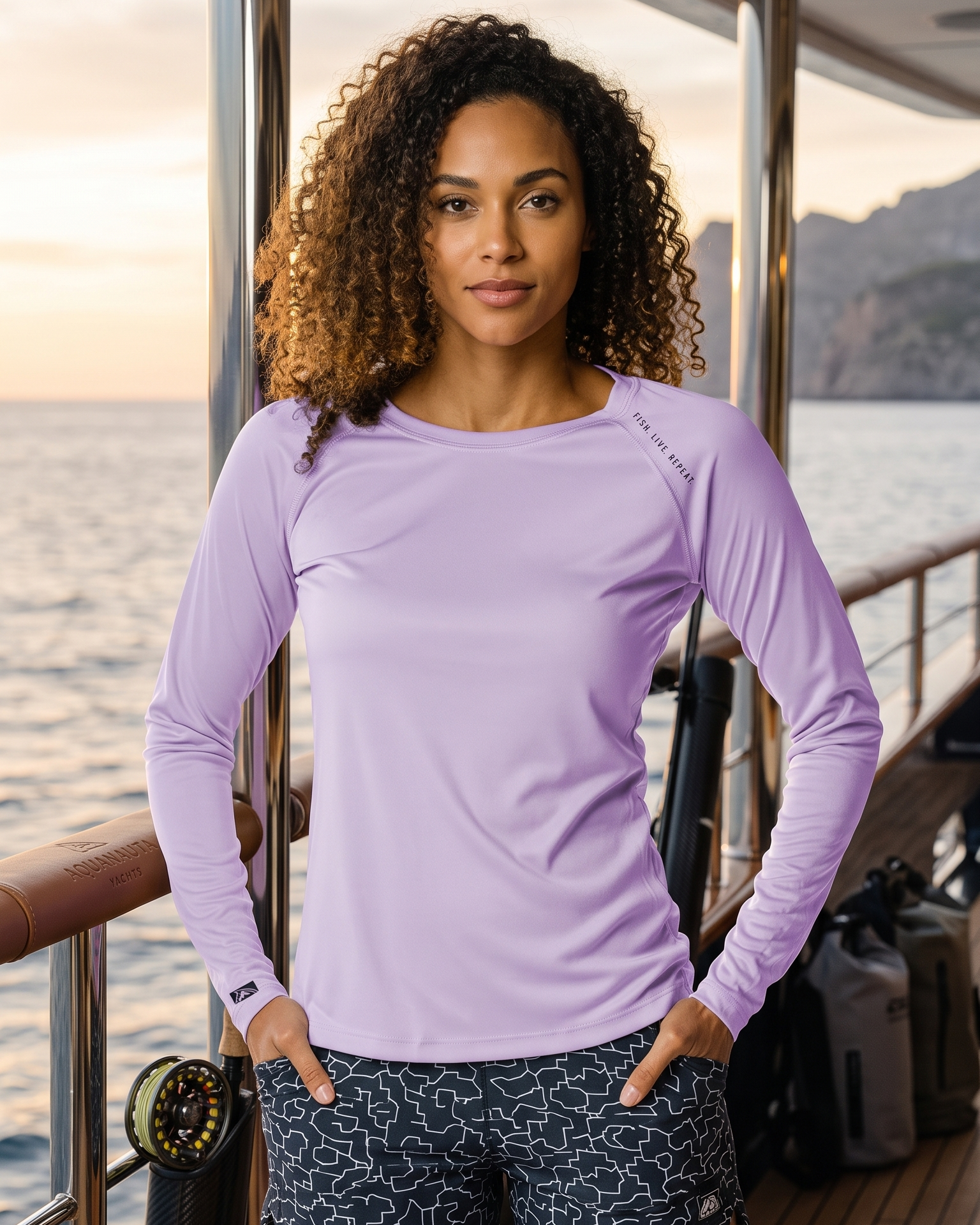 Fish Live Repeat - Ladies Solar Performance Long Sleeve - Chasing Fin
