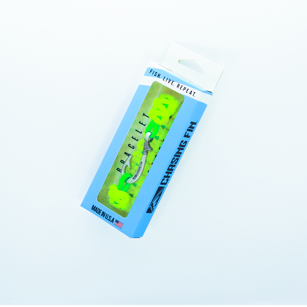 Frogs for Hogs Cobra Braid Fish Hook Bracelet -Glow in the Dark