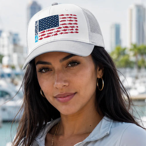 Fish Flag 6-Panel Performance Trucker Hat
