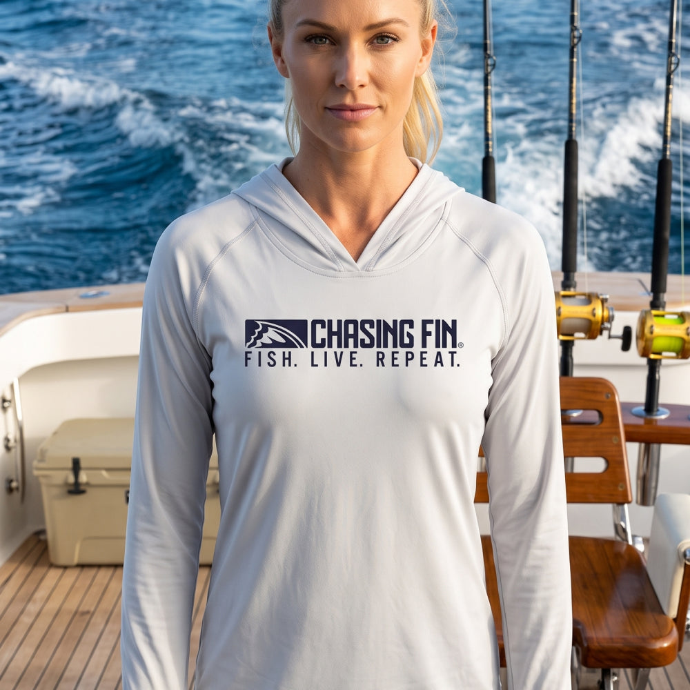 Fish Live Repeat - Ladies Solar Performance Hoodie - Chasing Fin New Collection
