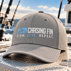 Fish Live Repeat® Silicone Richardson Performance Hat – Light Grey