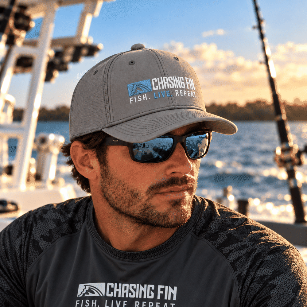 Fish Live Repeat® Silicone Richardson Performance Hat – Light Grey
