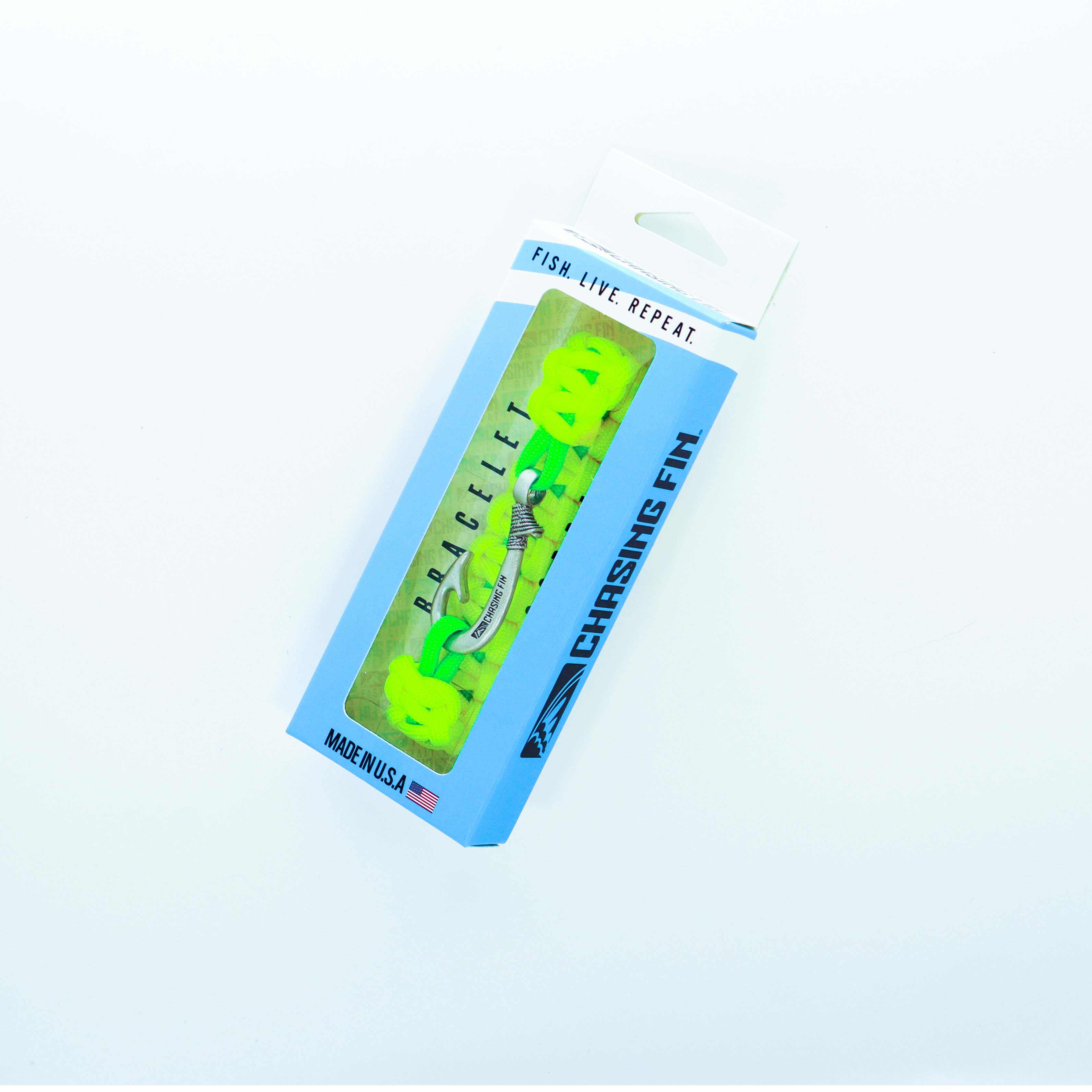 Frogs for Hogs Cobra Braid Fish Hook Bracelet -Glow in the Dark
