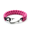 Fuchsia & Black Slim Cobra Braid Fish Hook Bracelet
