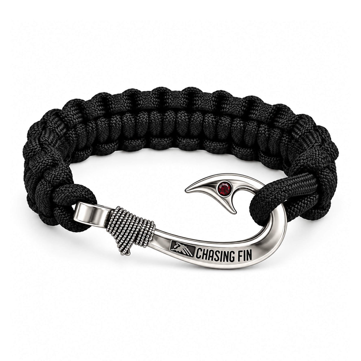 Garnet Precious Stone 950 Silver Signature Hook Cobra Bracelet – Artisan Legacy™ Black Edition