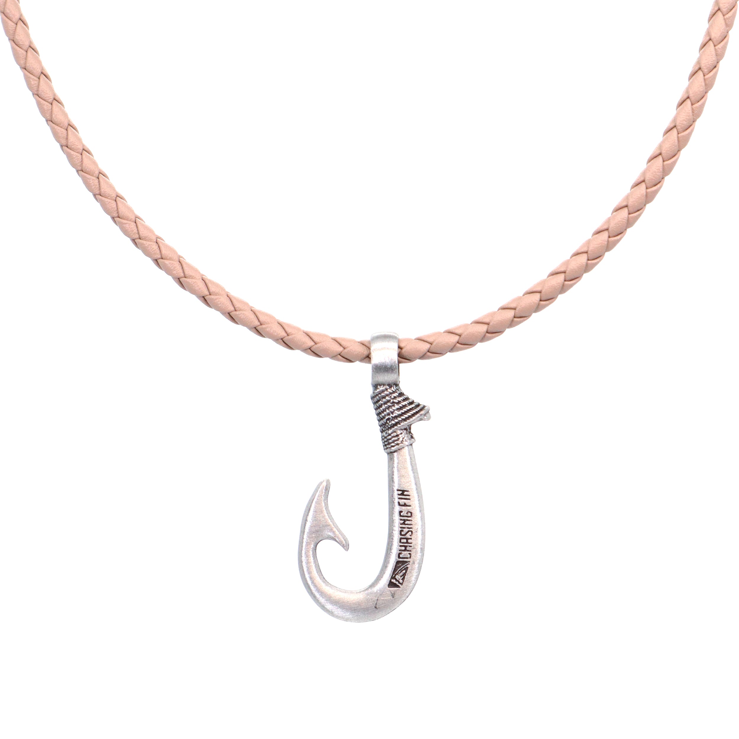 Genuine Leather Necklace Fish Hook with Magnetic Lock Clasp -New Edition
