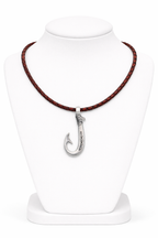 Genuine Leather Necklace Fish Hook with Magnetic Lock Clasp -New Edition
