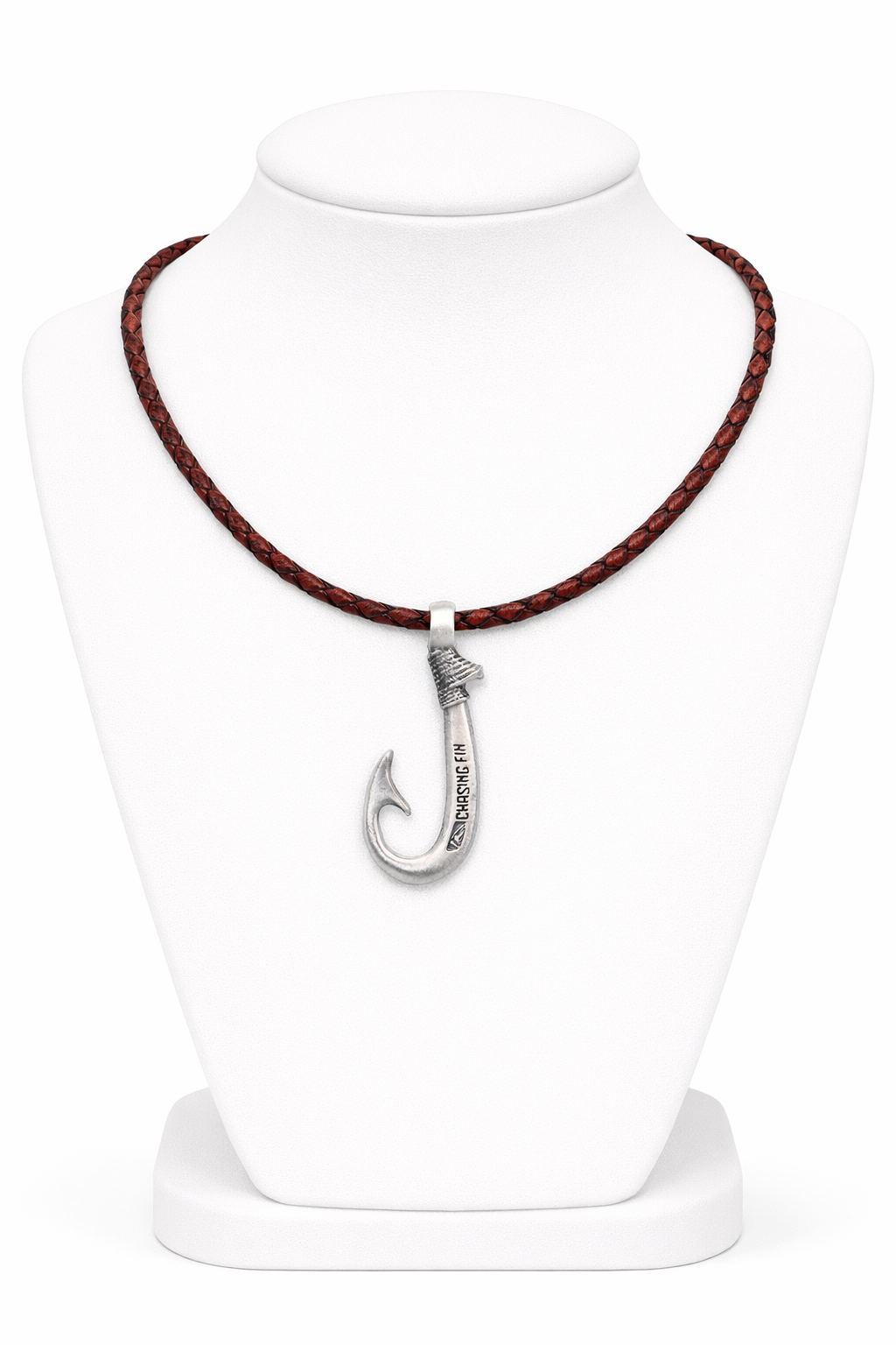 Genuine Leather Necklace Fish Hook with Magnetic Lock Clasp -New Edition
