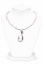 Genuine Leather Necklace Fish Hook with Magnetic Lock Clasp -New Edition
