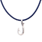 Genuine Leather Necklace Fish Hook with Magnetic Lock Clasp -New Edition
