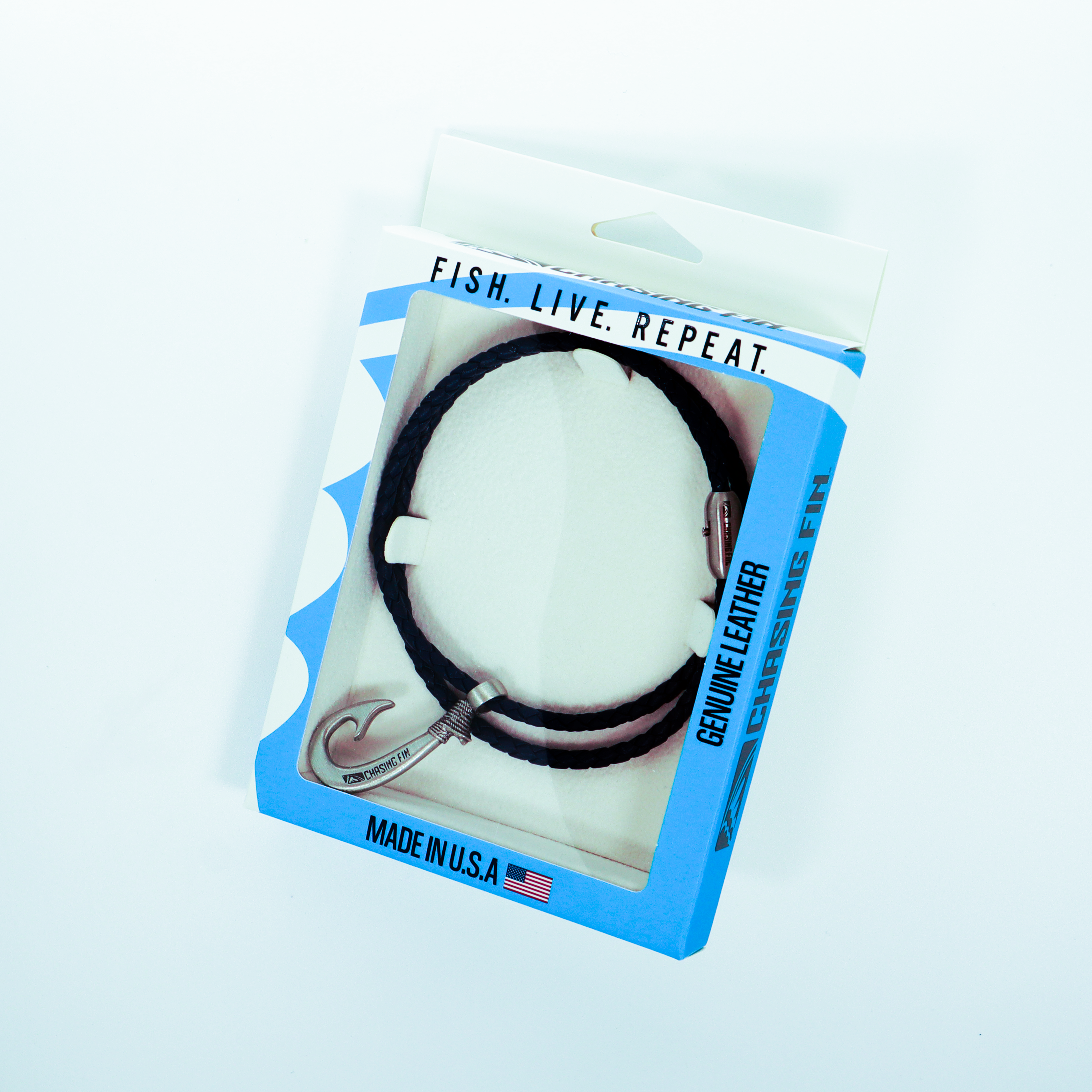 Genuine Leather Necklace Fish Hook with Magnetic Lock Clasp -New Edition
