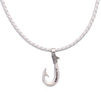 Genuine Leather Necklace Fish Hook with Magnetic Lock Clasp -New Edition
