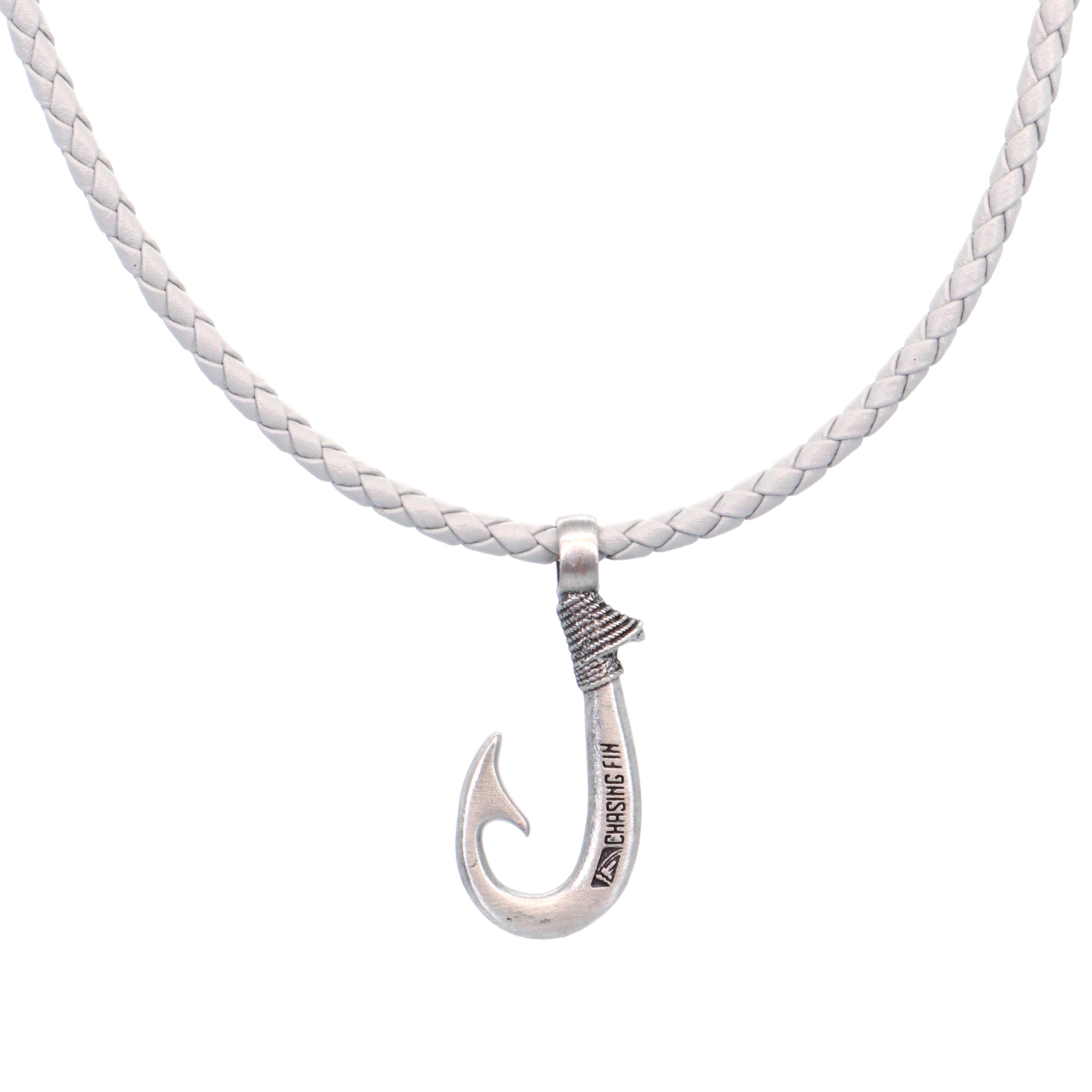 Genuine Leather Necklace Fish Hook with Magnetic Lock Clasp -New Edition
