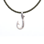 Genuine Leather Necklace Fish Hook with Magnetic Lock Clasp -New Edition
