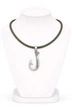 Genuine Leather Necklace Fish Hook with Magnetic Lock Clasp -New Edition
