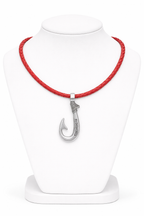 Genuine Leather Necklace Fish Hook with Magnetic Lock Clasp -New Edition
