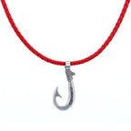 Genuine Leather Necklace Fish Hook with Magnetic Lock Clasp -New Edition
