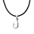 Genuine Leather Necklace Fish Hook with Magnetic Lock Clasp -New Edition
