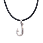 Genuine Leather Necklace Fish Hook with Magnetic Lock Clasp -New Edition
