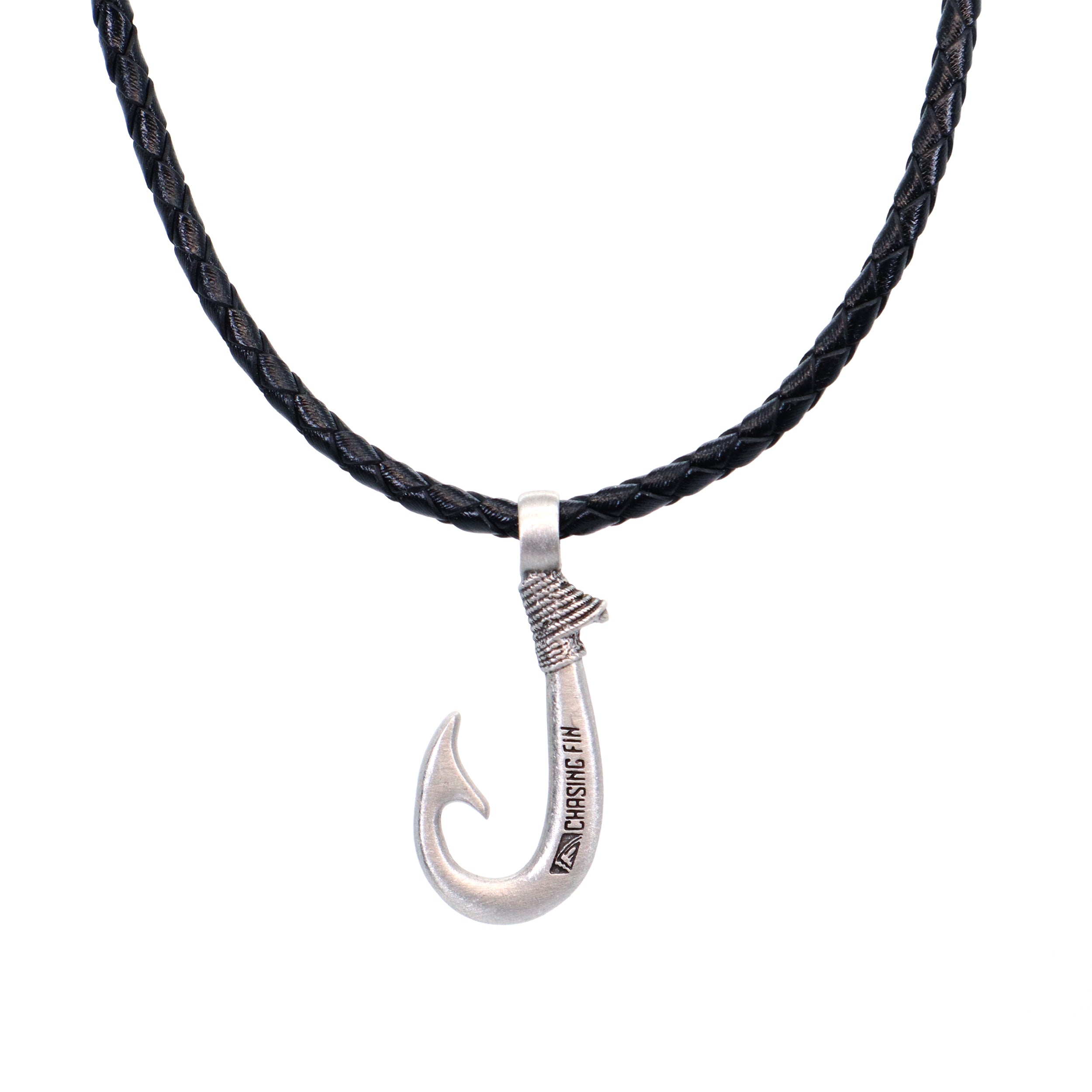 Genuine Leather Necklace Fish Hook with Magnetic Lock Clasp -New Edition
