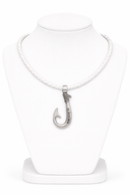Genuine Leather Necklace Fish Hook with Magnetic Lock Clasp -New Edition
