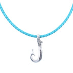 Genuine Leather Necklace Fish Hook with Magnetic Lock Clasp -New Edition
