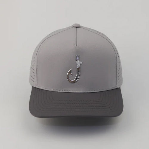 Grey Performance Patented 3D Fish Hook 5-Panel Hat – Fish Hook Bracelets