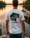 Hooked on Bass Blue T shirt - Chasing Fin
