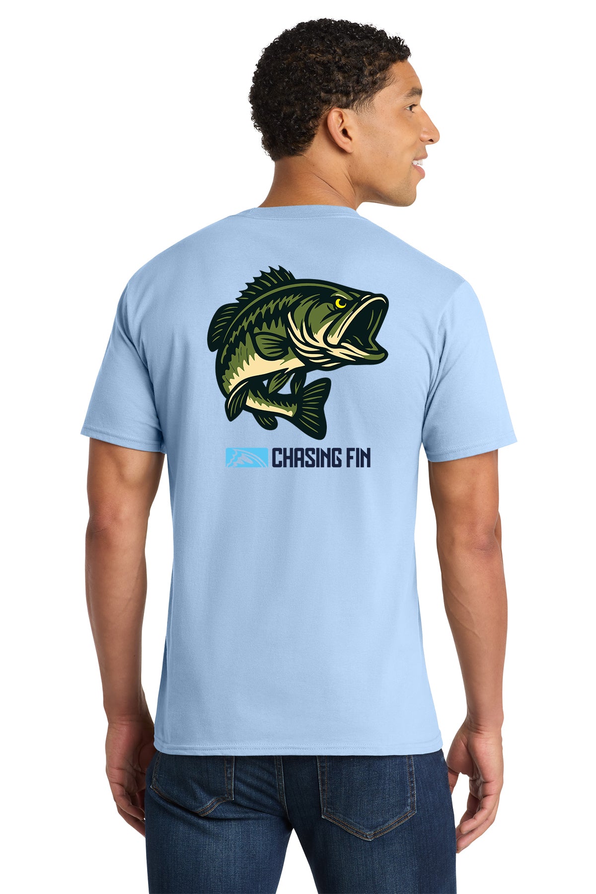 Hooked on Bass Blue T shirt - Chasing Fin
