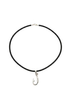 Artisan Legacy Collection Signature Hook with Genuine Leather Necklace – Handcrafted 950 Solid Silver