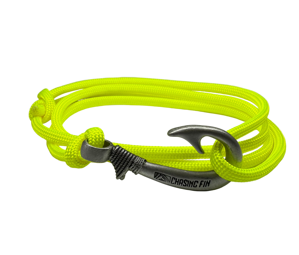 Neon Yellow Adjustable Fish Hook Bracelet| Anklet  Glow in the dark