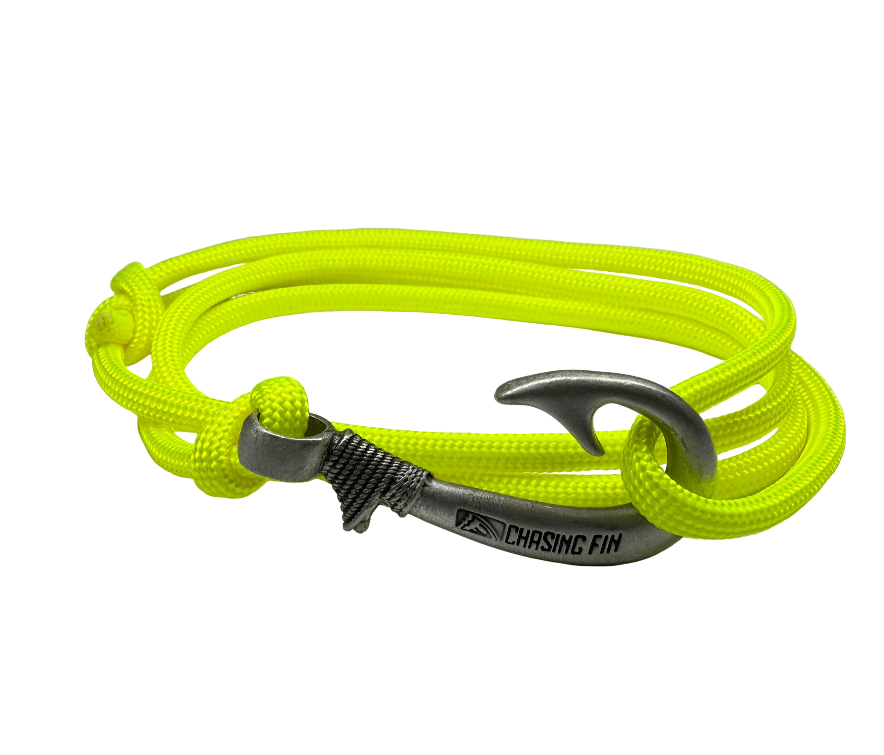 Neon Yellow Adjustable Fish Hook Bracelet| Anklet  Glow in the dark