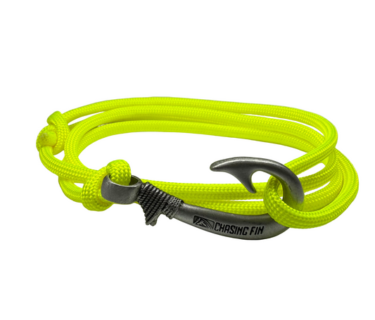 New Neon Yellow Adjustable Fish Hook Bracelet| Anklet  Glow in the dark
