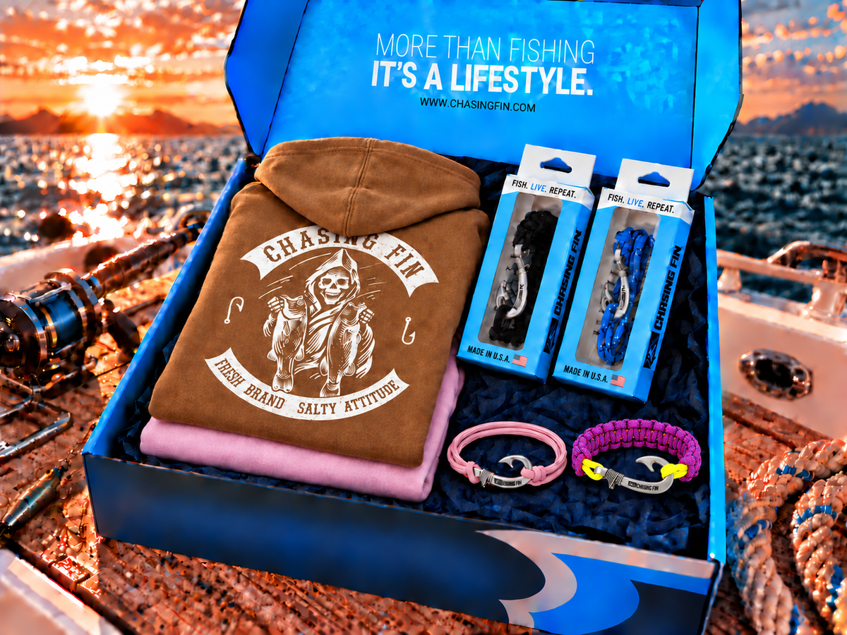 His & Hers Fishing Gift Box - Hoodies & Fish Hook Bracelet Sets