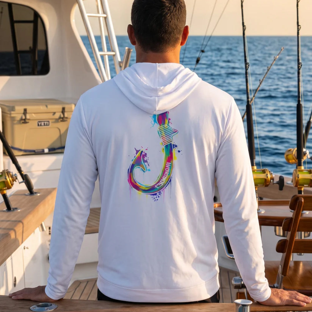 Kona Hook - Performance Long Sleeve Shirt with Hoodie - Chasing Fin New Edition