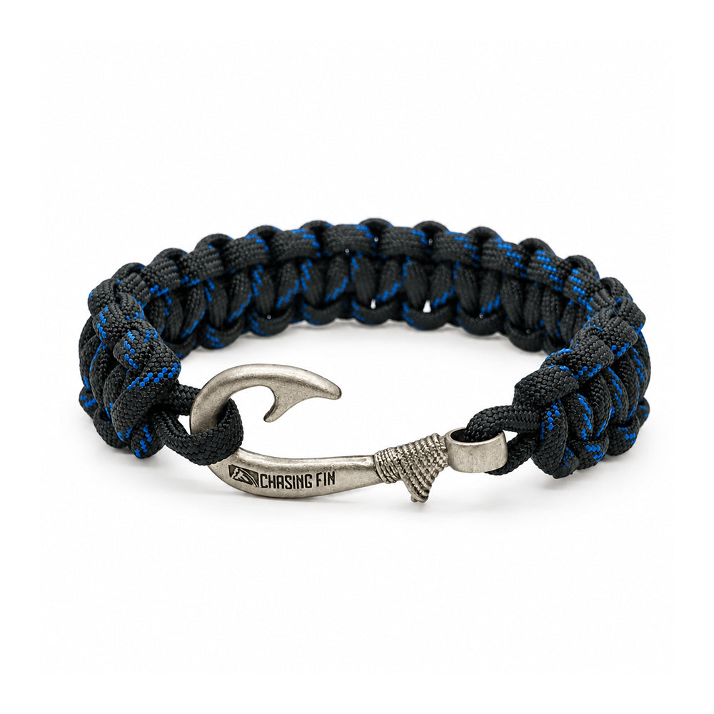 Law Enforcement Thin Blue Line Cobra Paracord Bracelet