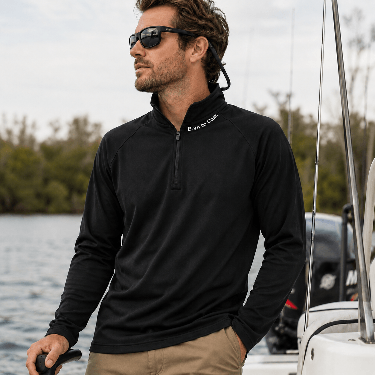 Born to Cast - Performance Quarter Zip Pullover | UPF 50+ Outdoor