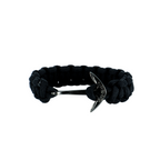 Limited Edition Black Paracord Necklace and Cobra Bracelet with Chasing Fin Anchor
