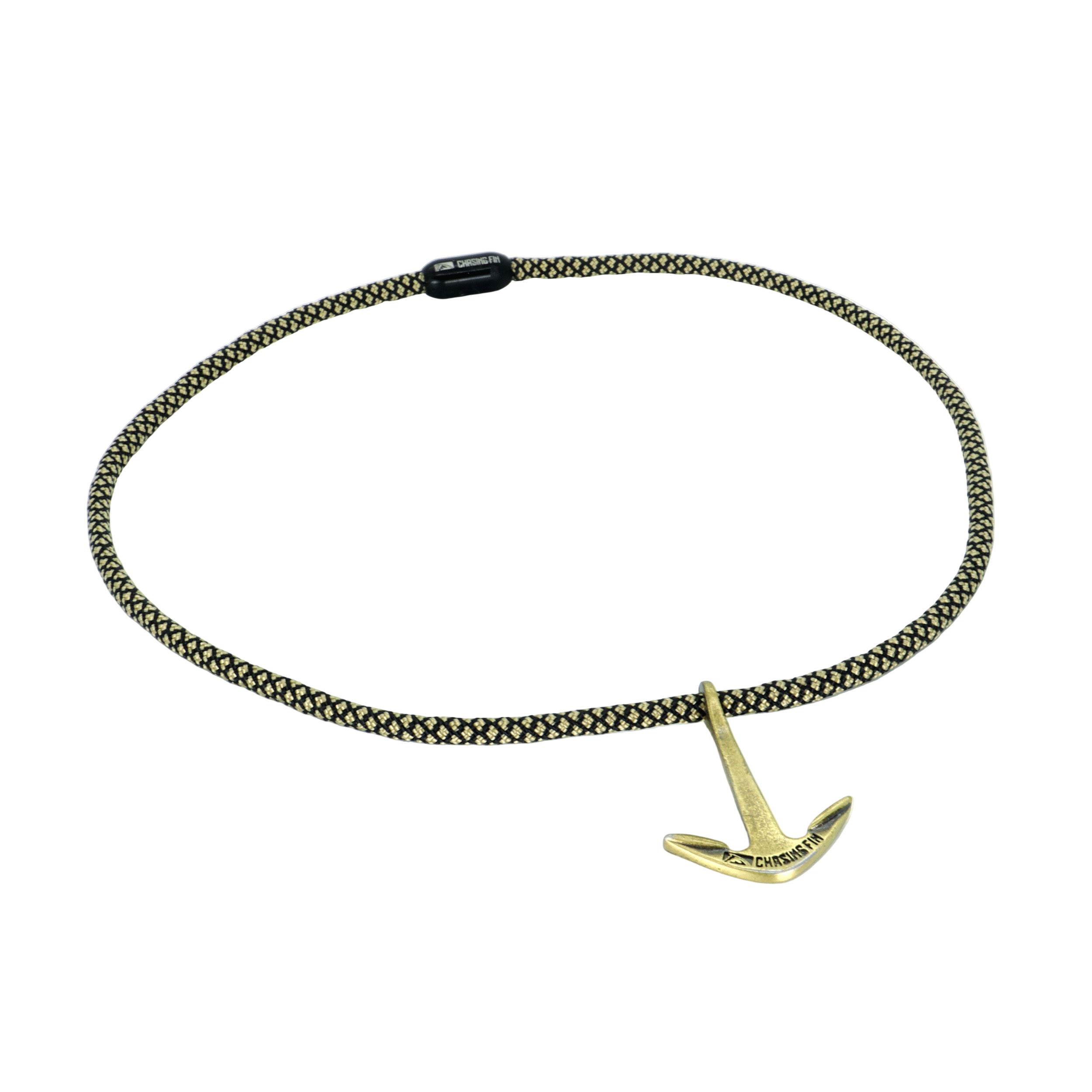 Limited Edition Gold & Diamond Paracord Necklace and Cobra Bracelet with Chasing Fin Anchor
