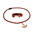 Limited Edition Rust Paracord Necklace and Cobra Bracelet with Chasing Fin Anchor
