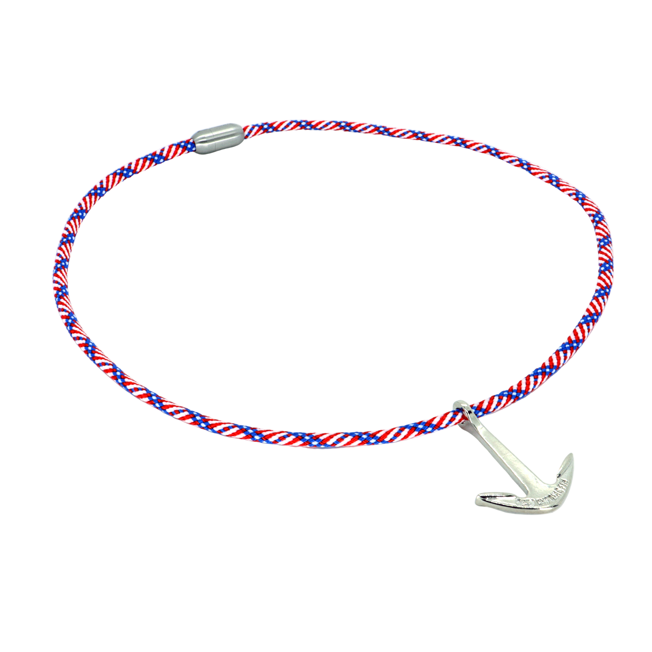 Limited Edition Stars & Stripes Paracord Necklace and Cobra Bracelet with Chasing Fin Anchor
