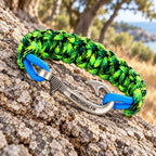 Mahi-Mahi Cobra Braid Fish Hook Bracelet- Glow Under Black Light