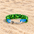 Mahi-Mahi Cobra Braid Fish Hook Bracelet- Glow Under Black Light