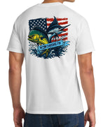 Mahi Marlin American Patriotic Fish Flag Blue T shirt product
