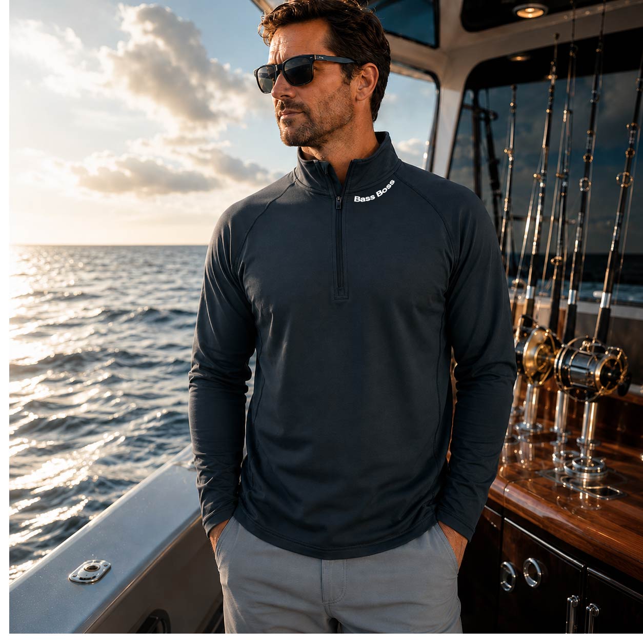 Bass Boss Performance Quarter Zip Pullover | UPF 50+ Outdoor