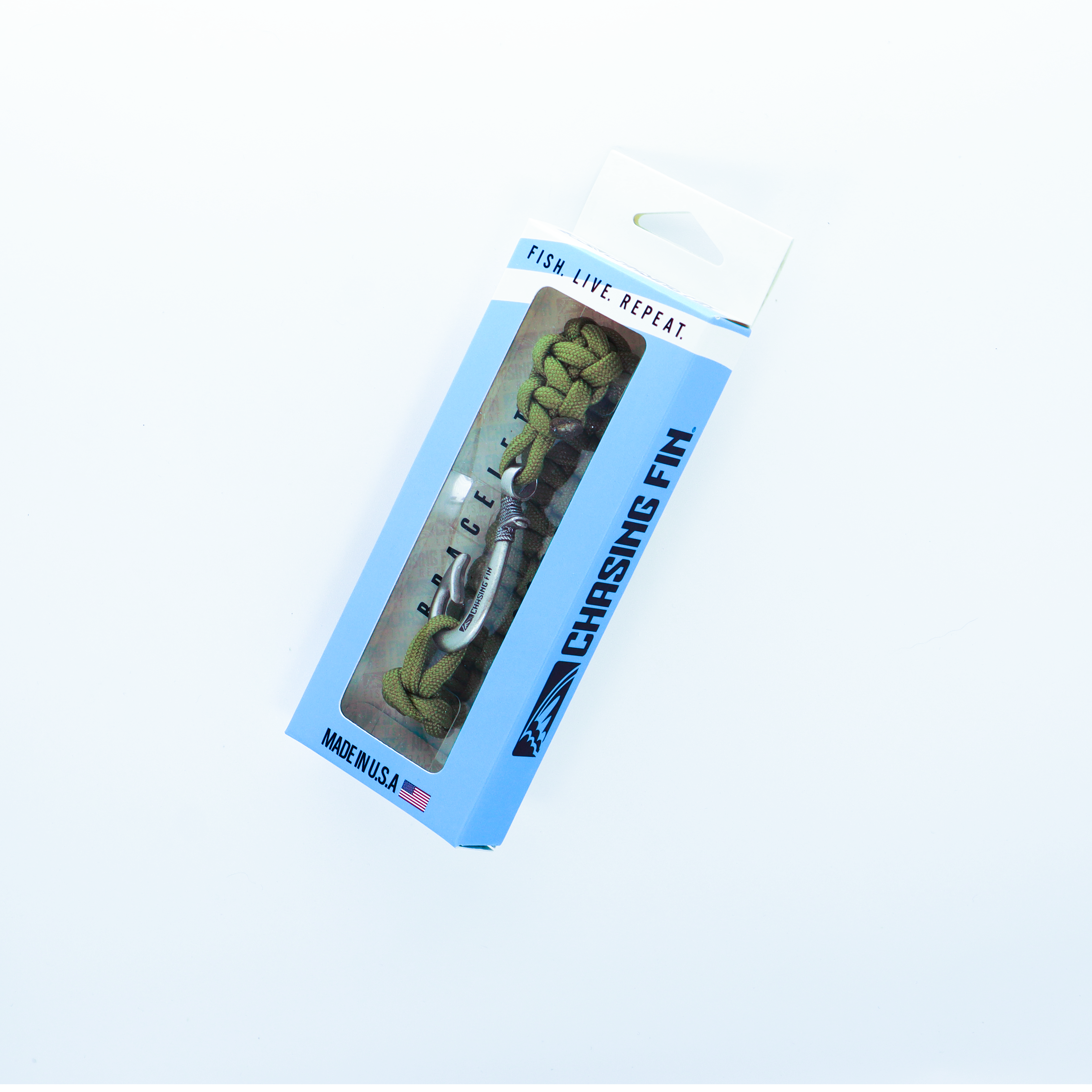 Moss Green Cobra Braid Fish Hook Bracelet
